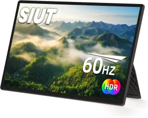 16" Portable Monitor for Laptop - 1200P FHD IPS Travel Screen Extender with HDMI & USB-C Ultra-Thin External Display with Adjustable Stand Compatible with PC MAC Switch Phone Computer Xbox PS4/5