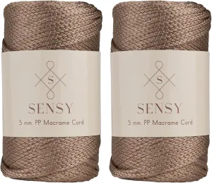 2 Skeins of Sensy Premium 5mm 104 Yards Polyester Rope 100% Polypropylene Cord Macrame Cord 5mm Crochet Bag Cord Macrame Rope Crochet Thread Gift for Knitter (Mink)