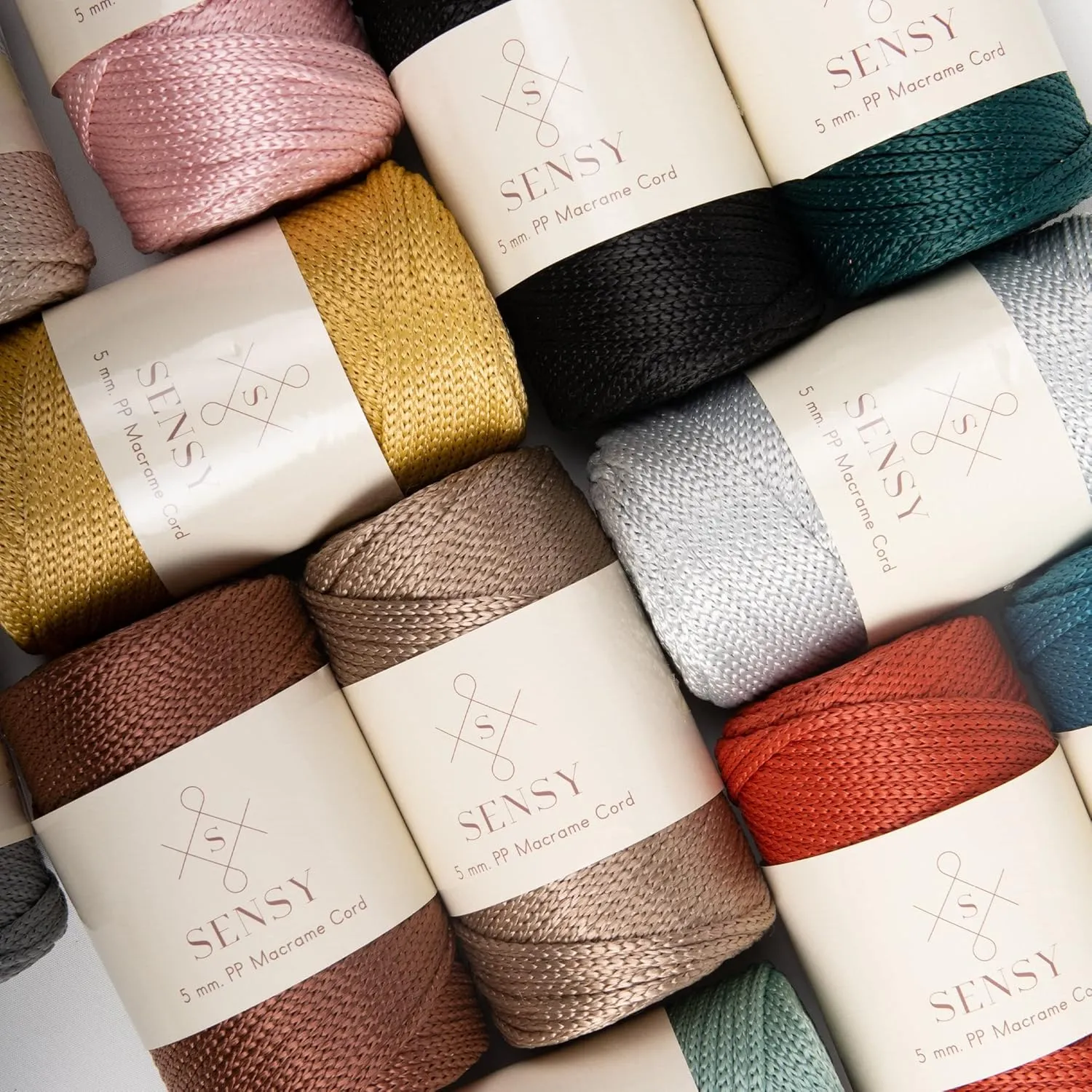 2 Skeins of Sensy Premium 5mm 104 Yards Polyester Rope 100% Polypropylene Cord Macrame Cord 5mm Crochet Bag Cord Macrame Rope Crochet Thread Gift for Knitter (Mustard)