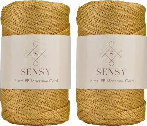 2 Skeins of Sensy Premium 5mm 104 Yards Polyester Rope 100% Polypropylene Cord Macrame Cord 5mm Crochet Bag Cord Macrame Rope Crochet Thread Gift for Knitter (Mustard)