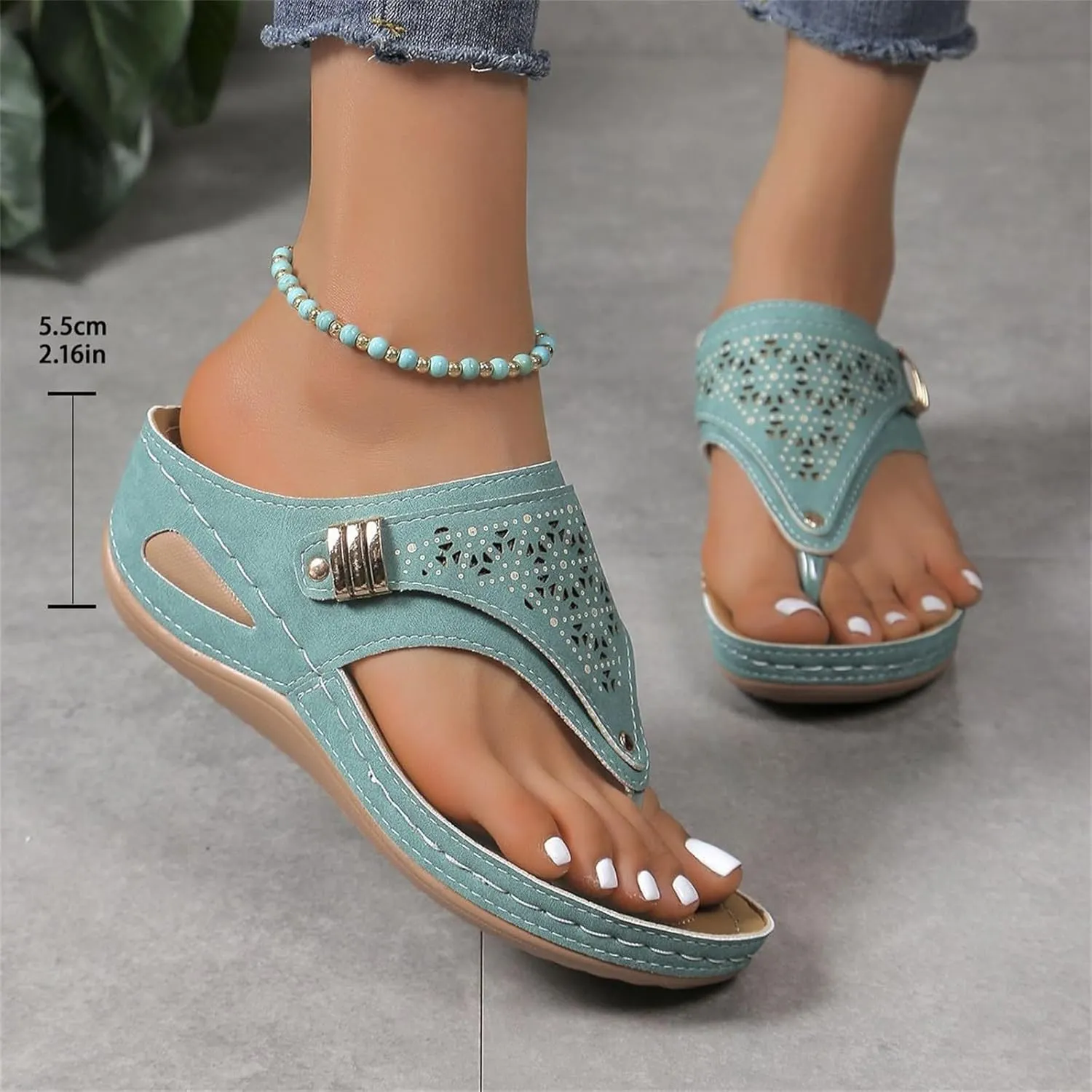 2025 Women'S Summer Sandals:Orthopedic Arch Support Wedge&Platform Heels,Beach/Resort Comfort Dressy/Casual Walkin Shoes