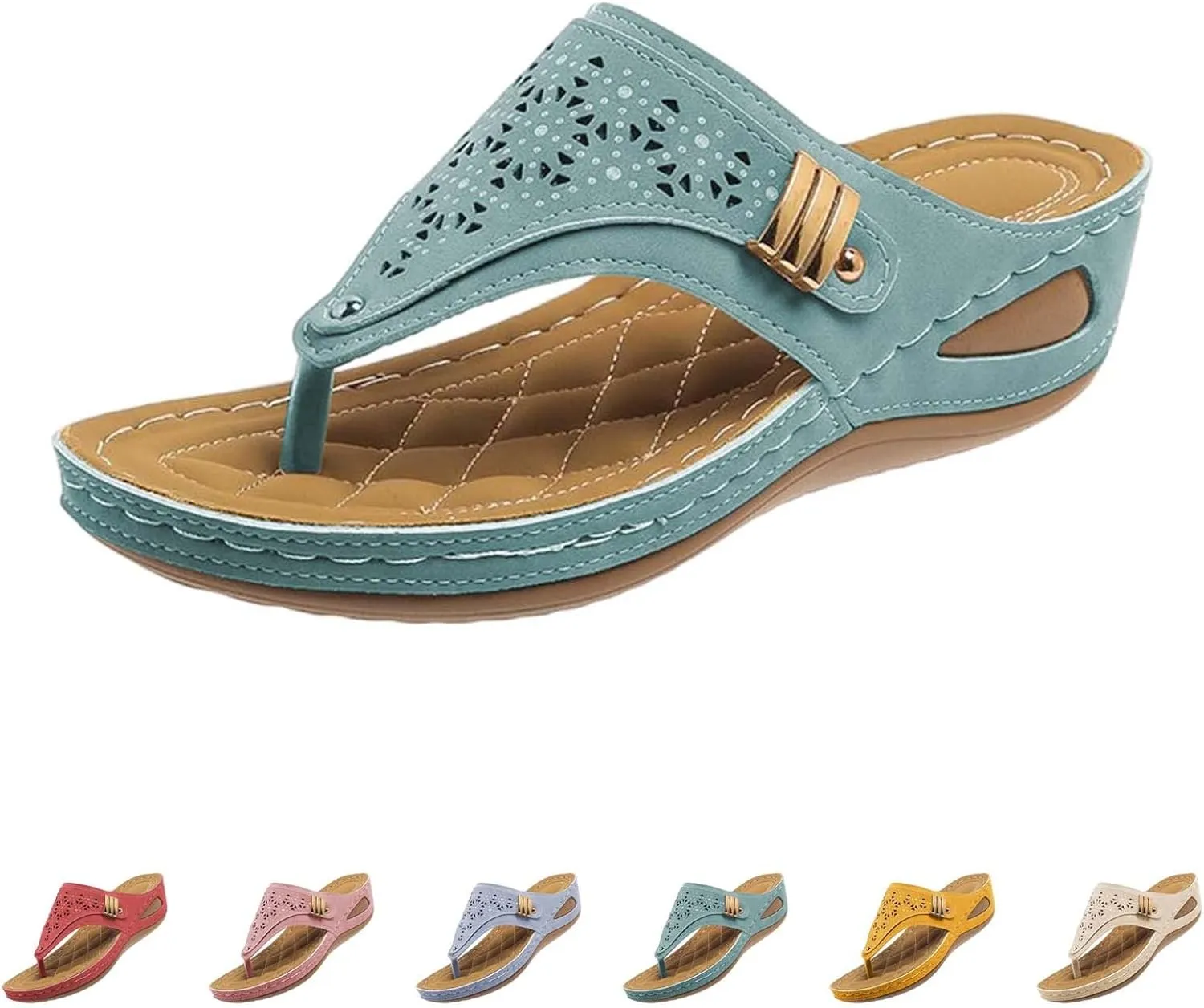 2025 Women'S Summer Sandals:Orthopedic Arch Support Wedge&Platform Heels,Beach/Resort Comfort Dressy/Casual Walkin Shoes