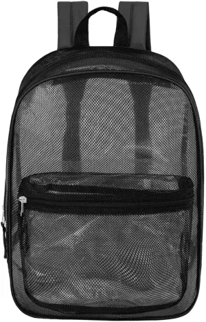 24 Pack 17" Wholesale Bulk Mesh Backpacks, Black - Bookbags in Bulk for Elementary, Middle, and High School Students