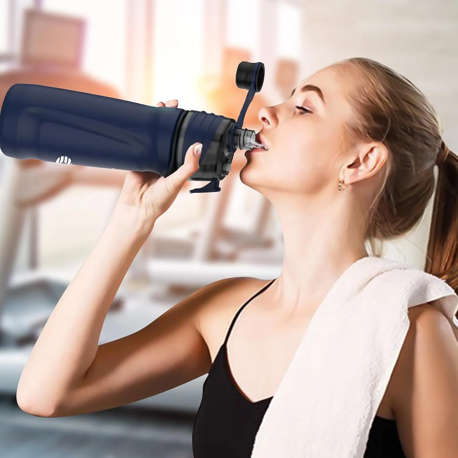 24oz Insulated 2-in-1 Mist & Sip Stainless Steel Thermo Bottle for Hot/Cold Drinks, Sports Use