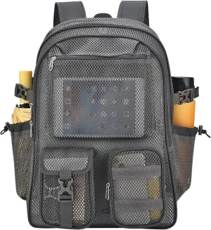 36L Large Heavy Duty Mesh Backpacks-Charcoal gray