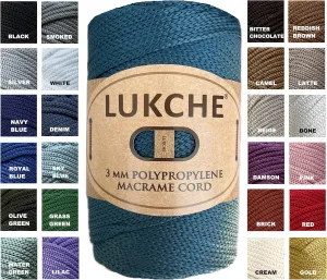 3mm Premium Polyester Macrame Cord (147 Yards) 100% Polypropylene Premium Macrame Rope, Colorful Yarn Crochet Macrame Bag Craft for Wall Hangers, Bags, Bottom Plates, Carpets (Peacock, 1 Skein)