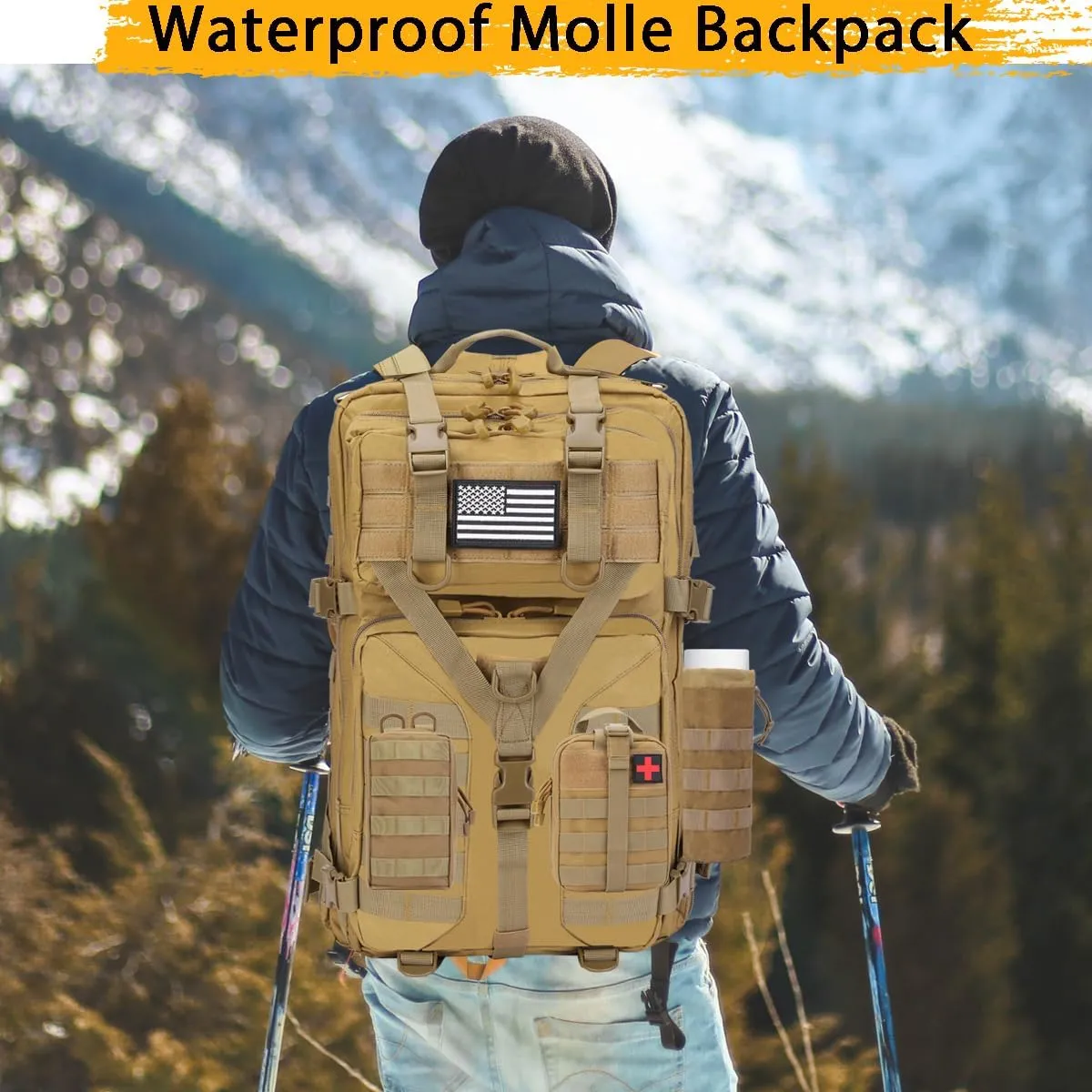 45L Military Tactical Backpack Large 3 Day Assault Pack Army Bug Out Bag Rucksack Backpack Molle Bag Backpacks