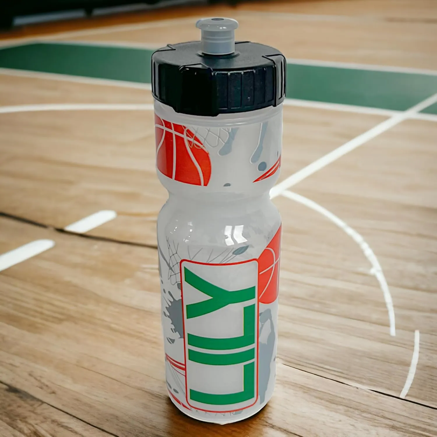 50 Strong 22oz Kids Personalized Basketball Squeeze Water Bottle – BPA-Free with Pull Top Cap – Durable & Reusable for School, Boys & Girls – Made in USA – Custom Name, Team or Number