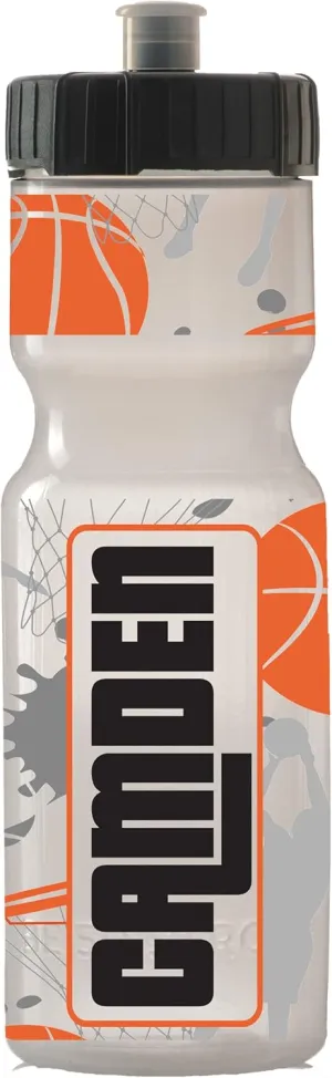 50 Strong 22oz Kids Personalized Basketball Squeeze Water Bottle – BPA-Free with Pull Top Cap – Durable & Reusable for School, Boys & Girls – Made in USA – Custom Name, Team or Number