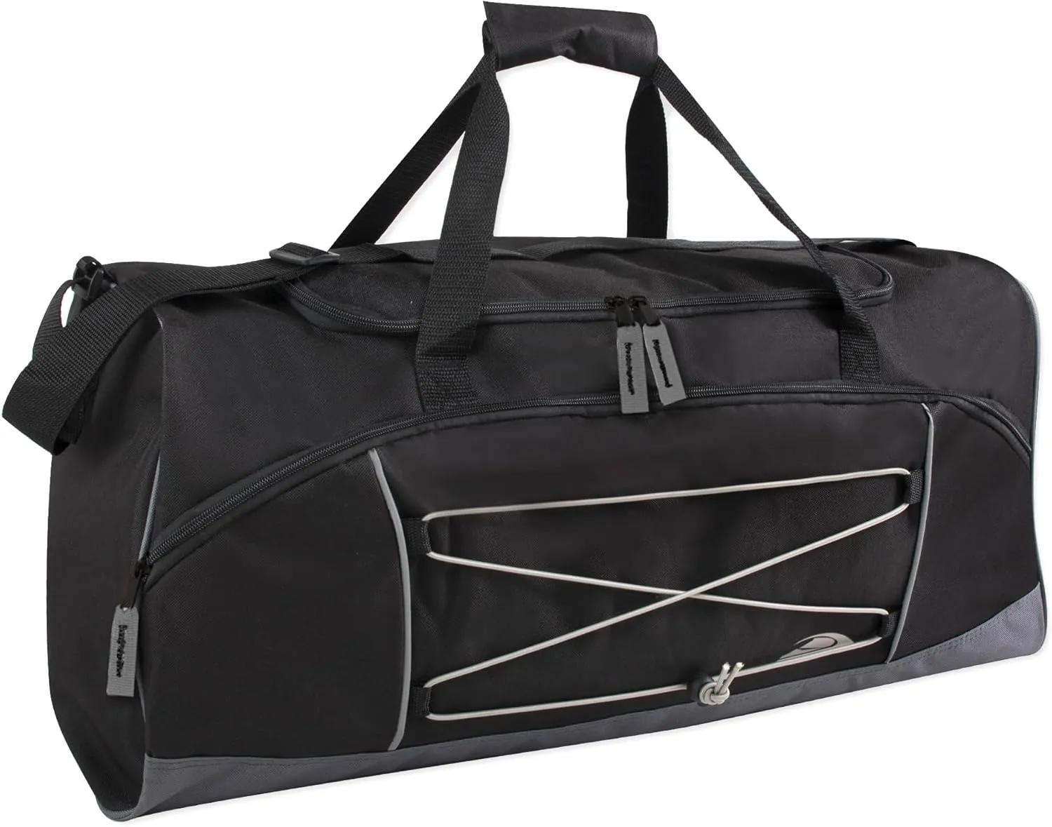 60 Liter, 26 Inch Duffle Bag – Heavy Duty Extra Large Sports Gym Equipment Travel Duffel Bag for Men and Women (Black)
