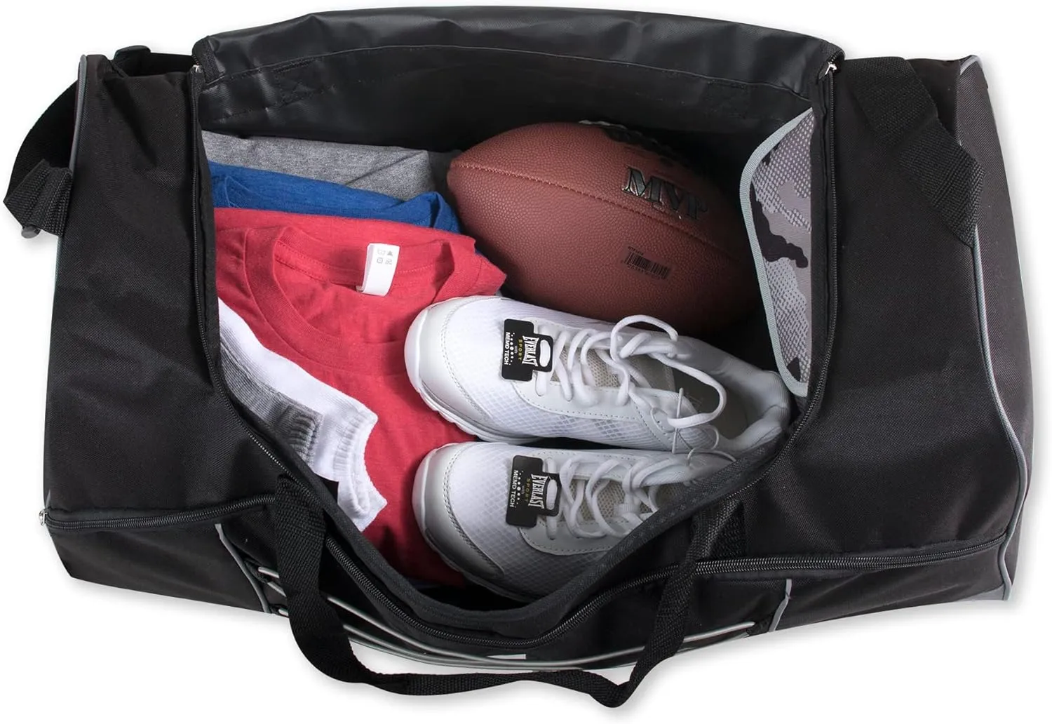 60 Liter, 26 Inch Duffle Bag – Heavy Duty Extra Large Sports Gym Equipment Travel Duffel Bag for Men and Women (Black)