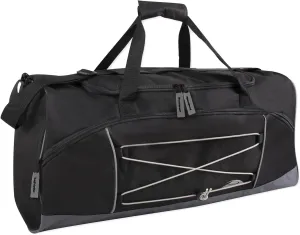 60 Liter, 26 Inch Duffle Bag – Heavy Duty Extra Large Sports Gym Equipment Travel Duffel Bag for Men and Women (Black)