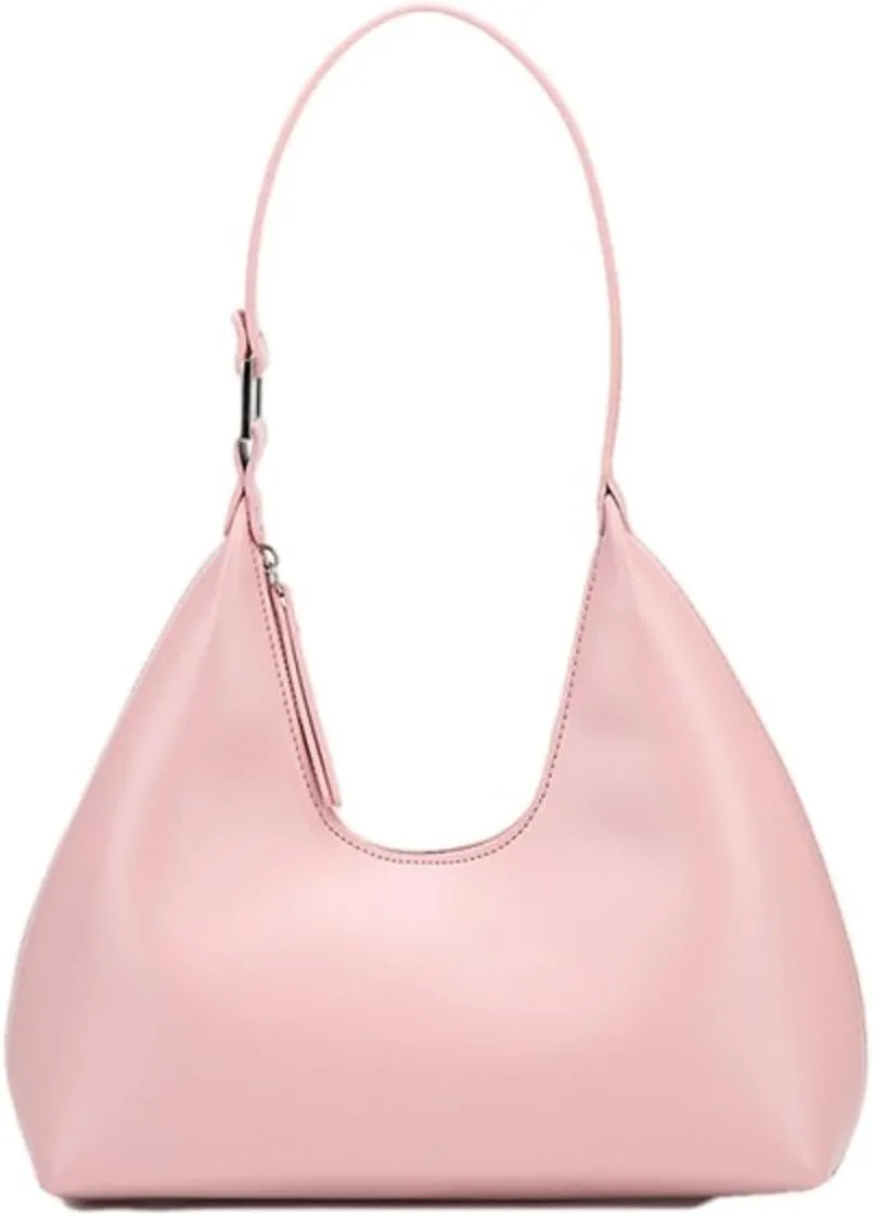 90s Vegan Leather Crescent Bag - Adjustable Y2K Crossbody & Shoulder Purse w/Detachable Chain for Women