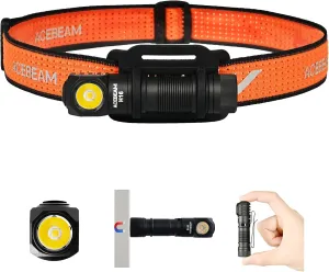 ACEBEAM H16 650 High Lumens Rechargeable Led Headlamp, EDC AA Right Angle Flashlight, Pocket Mini Small Flashlight with Clip, 519A 90  High CRI Led Head Lamp with Headband kit(Neutral White 5000K)