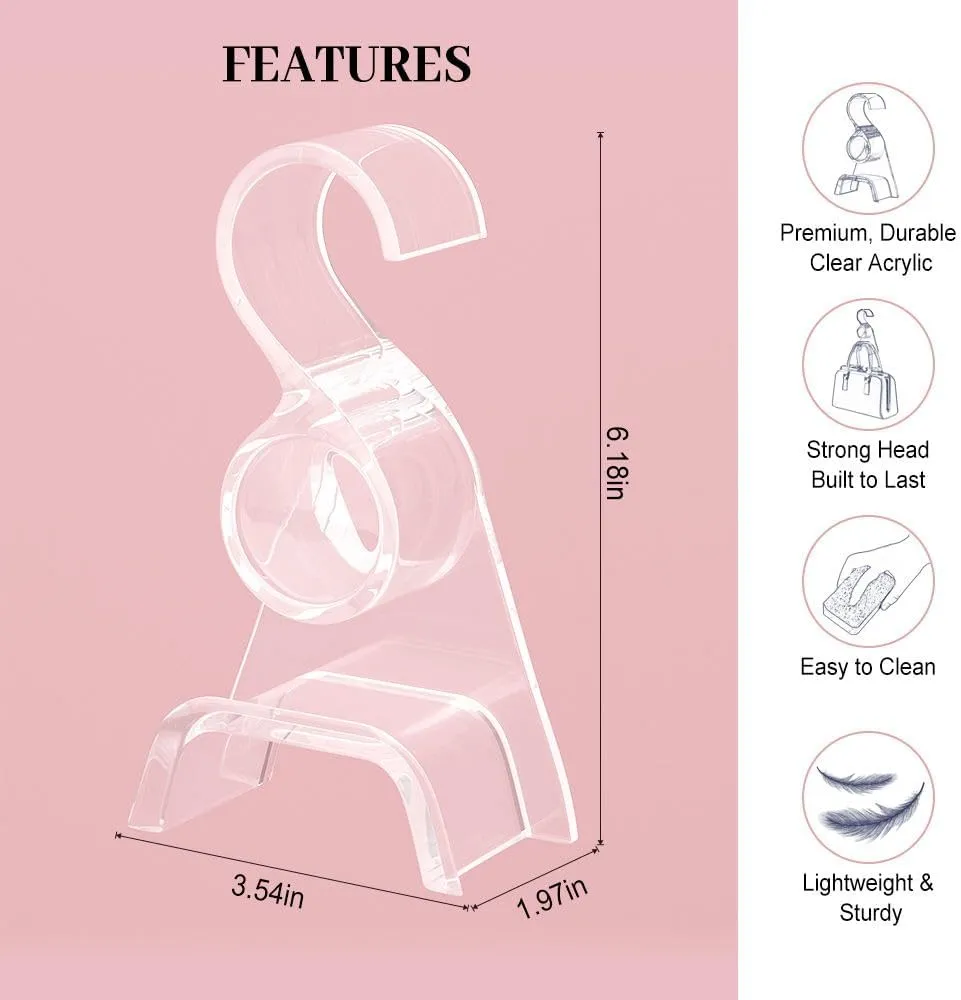 Acrylic Purse Hanger for Closet 3 Pcs，New Luxury Bag Purse Hanger Closet, Handbag Organizer Hooks for Hanging Bags & Purses, Protecting Bag Shape & Organizing Space (Clear)