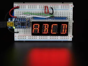 Adafruit Quad Alphanumeric Display - Red 0.54" Digits w/ I2C Backpack