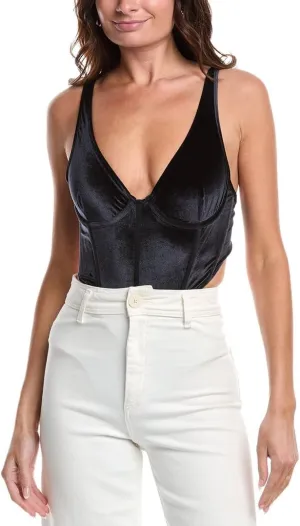 AGUA BENDITA Womens Tanin Aguja Bodysuit, M, Black