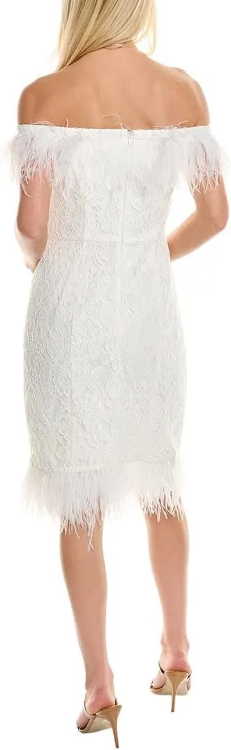 Aidan Mattox Aidan Off-The-Shoulder Lace Sheath Dress