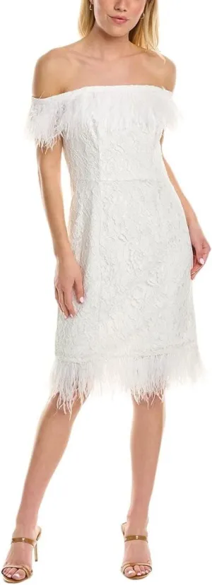 Aidan Mattox Aidan Off-The-Shoulder Lace Sheath Dress