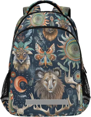 ALAZA Elk Lion Boho Bohemian Backpack Purse for Women Men Personalized Laptop Notebook Tablet School Bag Stylish Casual Daypack, 13 14 15.6 inch