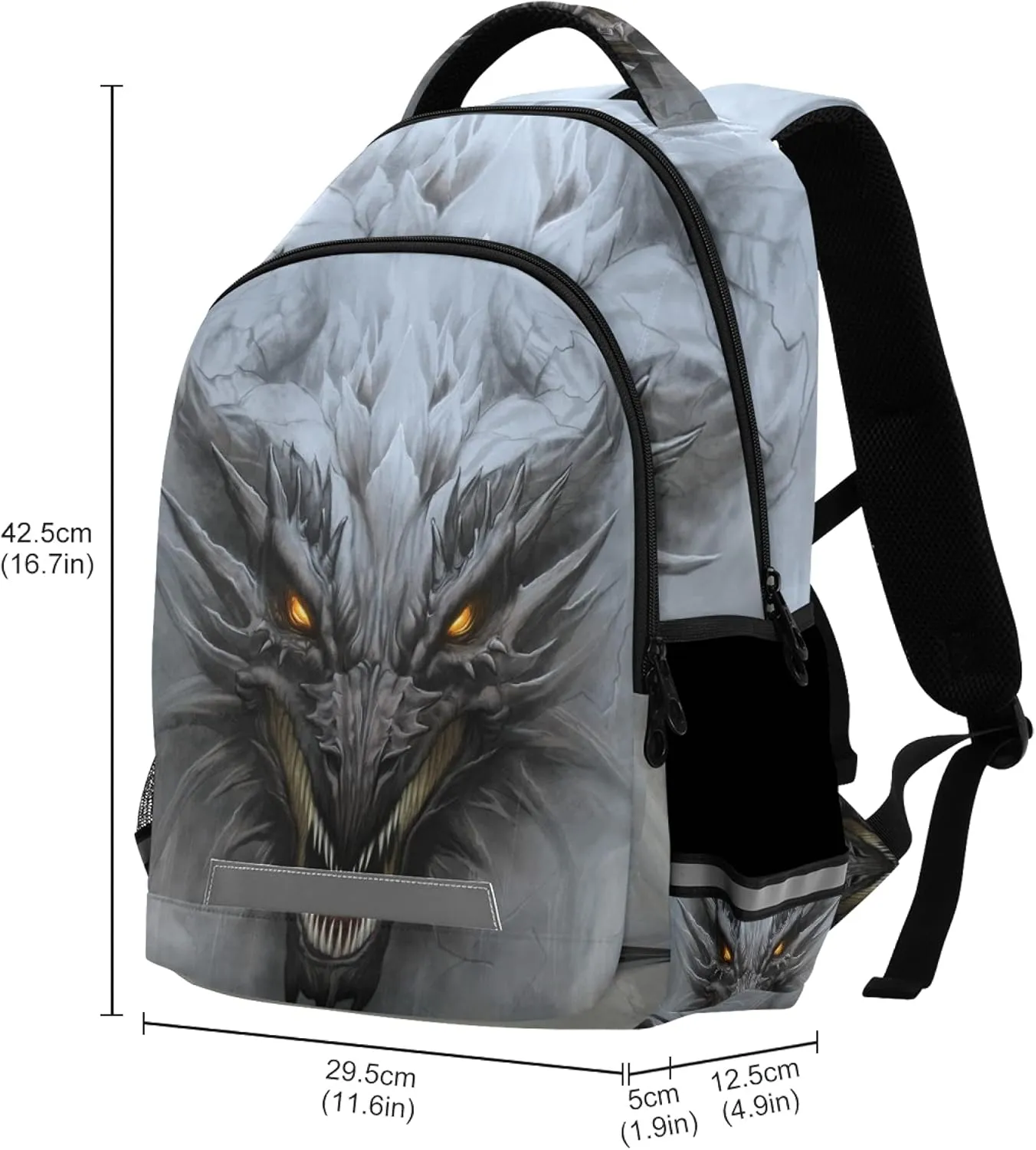 ALAZA Fantasy Dragon Head Backpack Purse for Women Men Personalized Laptop Notebook Tablet School Bag Stylish Casual Daypack, 13 14 15.6 inch