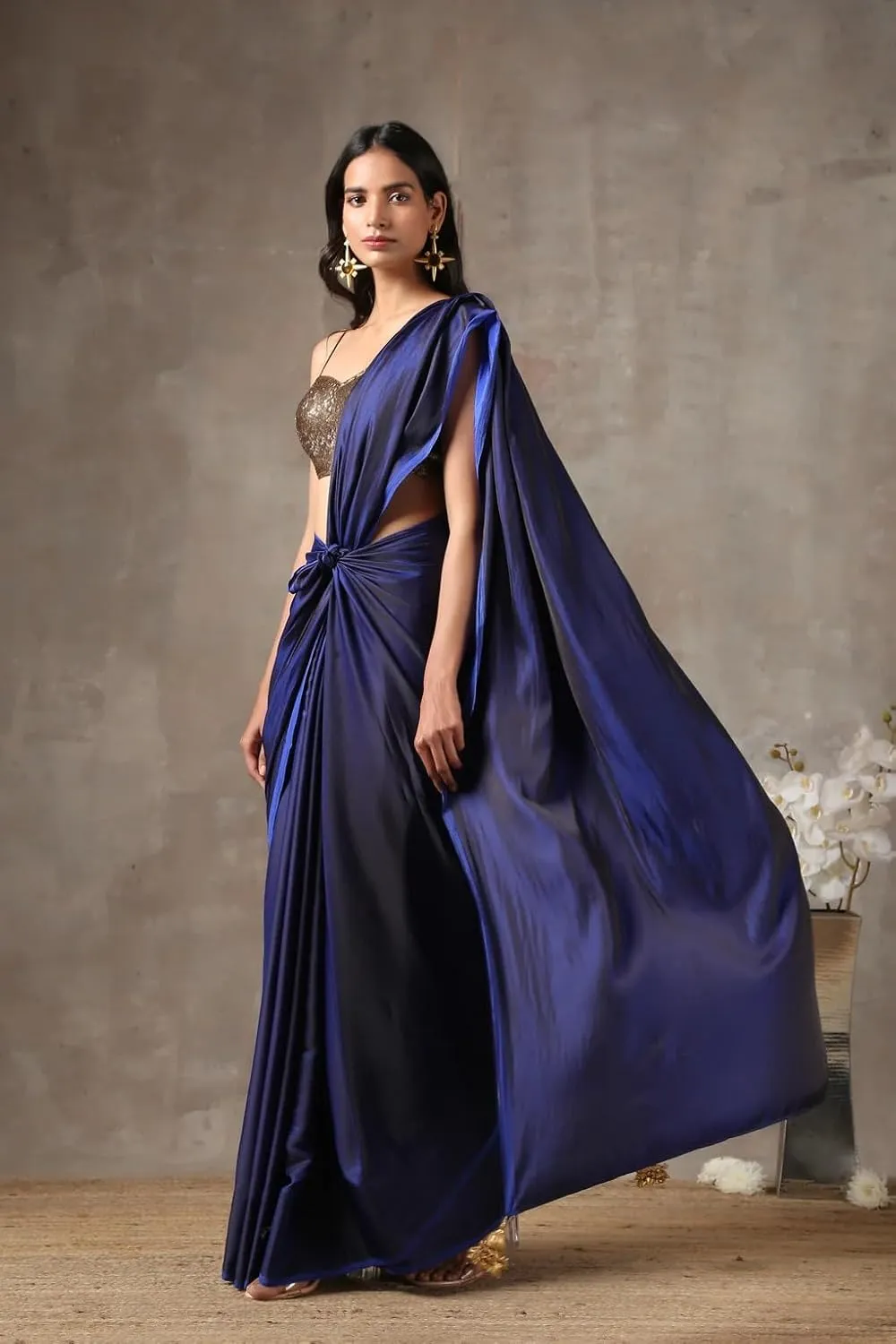 Alia Bhatt Collection: Floral Printed Satin Silk Sarees for Parties