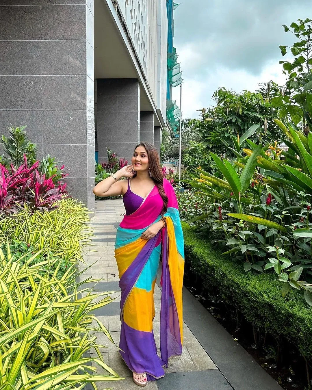 Alia bhatt Saree Rocky aur rani movie saree celebraty inspired sari Bollywood partywear Georgette Printed saree