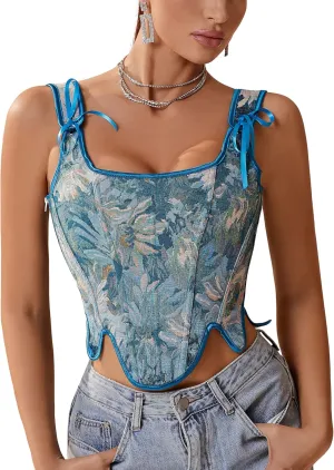 Alivila.Y Fashion Womens Sexy Vintage 1920s Renaissance Lace Trim Corset Bustier
