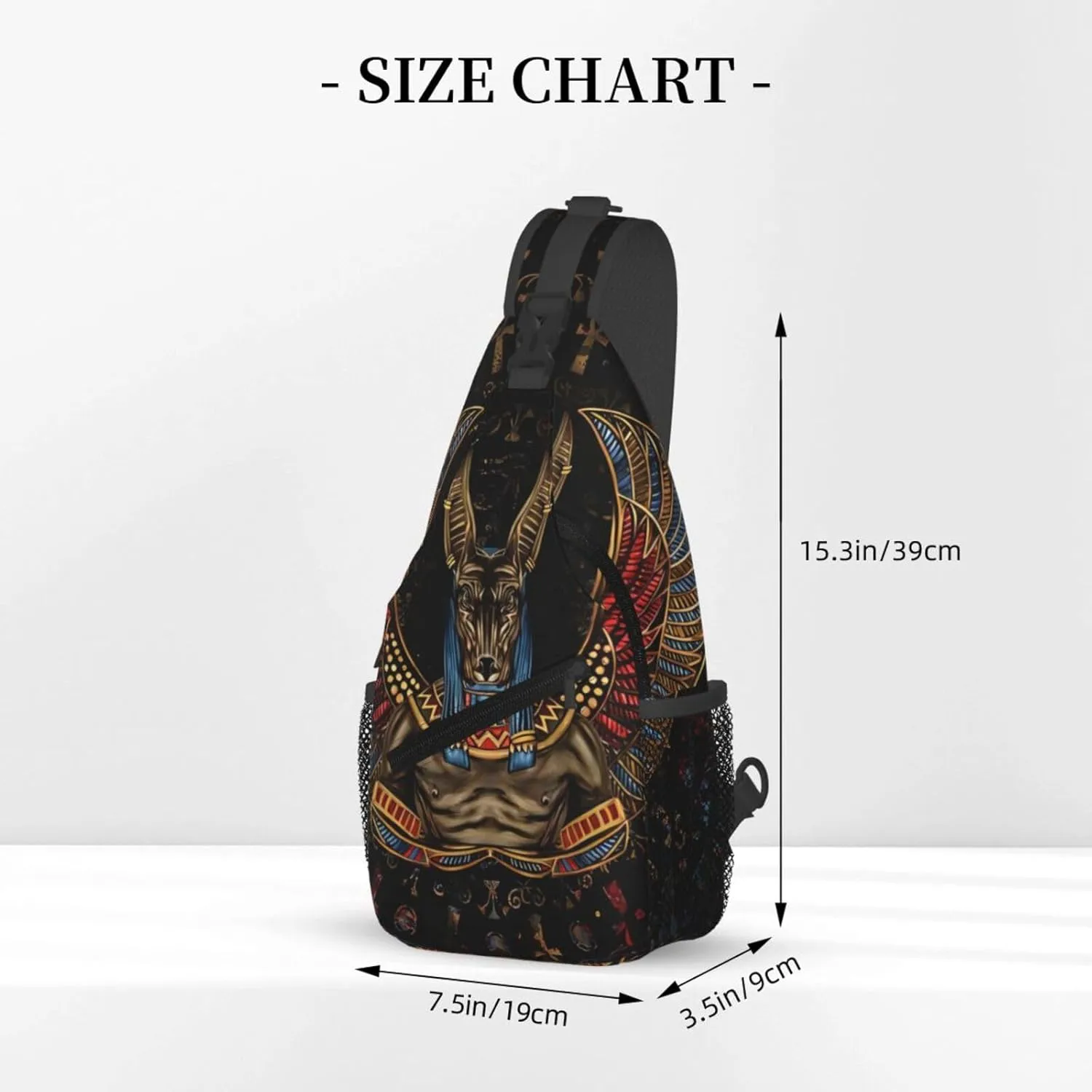 Ancient Ankh Egyptian Eye Symbolcrossbody Bag, Adjustable Shoulder Strap Chest Bag, Sports Travel, Running, Leisure Waist Bag