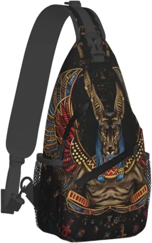 Ancient Ankh Egyptian Eye Symbolcrossbody Bag, Adjustable Shoulder Strap Chest Bag, Sports Travel, Running, Leisure Waist Bag