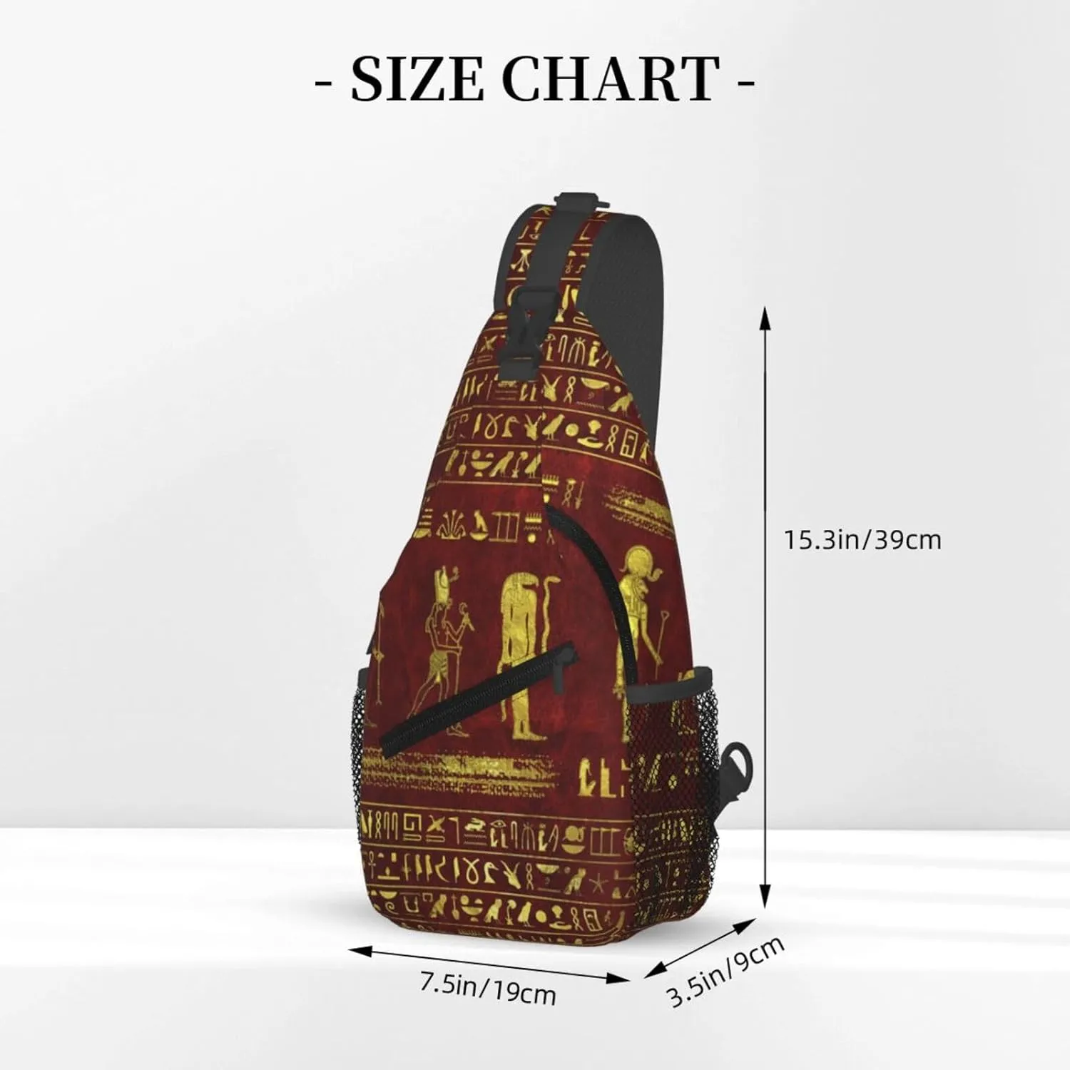 Ancient Egyptian Pyramids Vintage Cultural Symbols Men'S Crossbody Bag Travel Hiking Shoulder Backpack Chest Bag