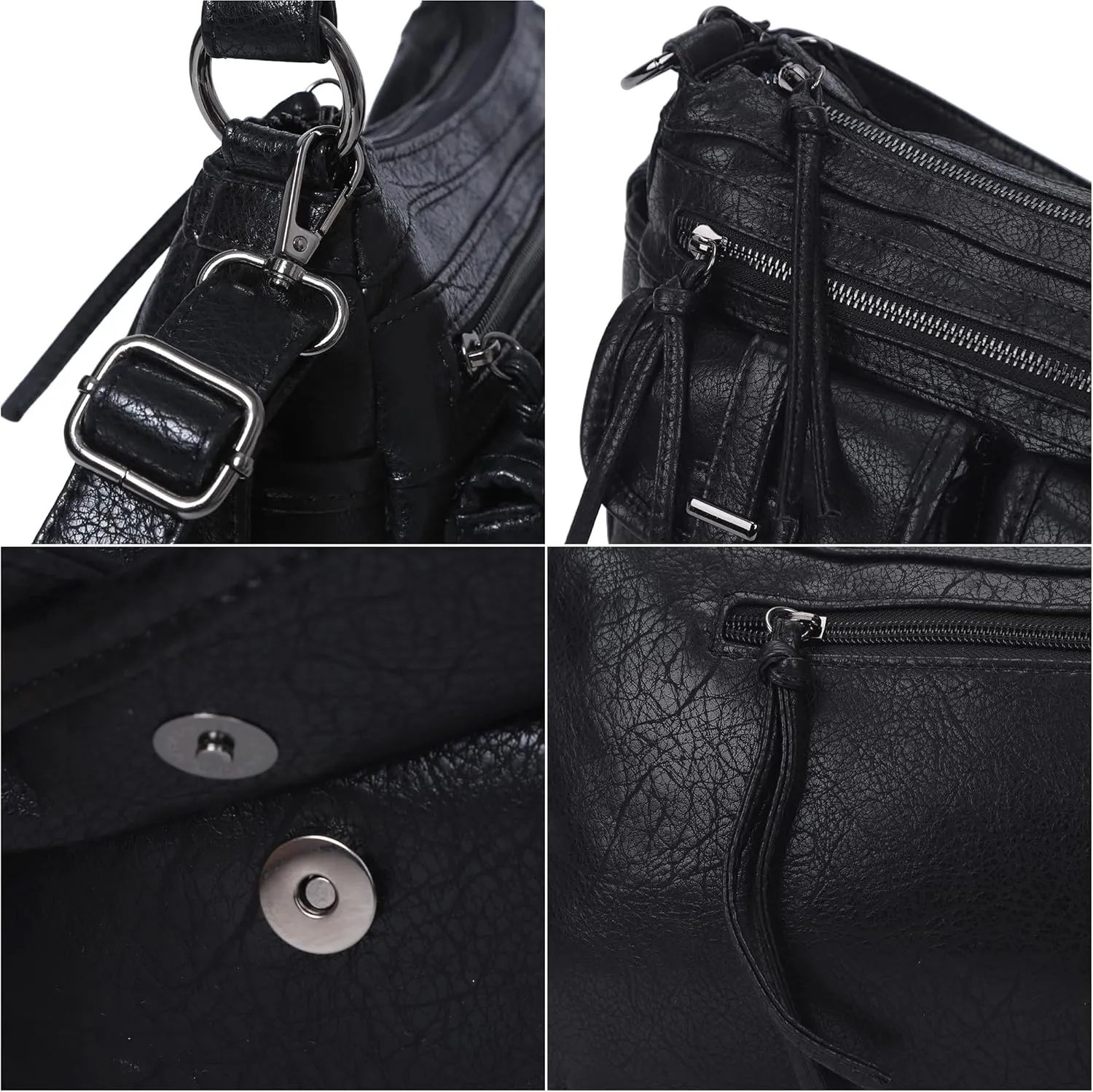 Angel Kiss Hobo Purses for Women Crossbody Shoulder Bag Ladies Multi Pocket Handbags with Adjustable Shoulder Strap