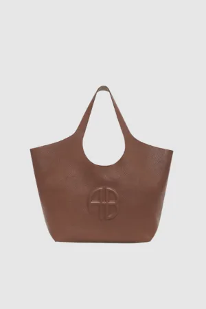 Anine Bing Lili Tote in Cognac Pebbled
