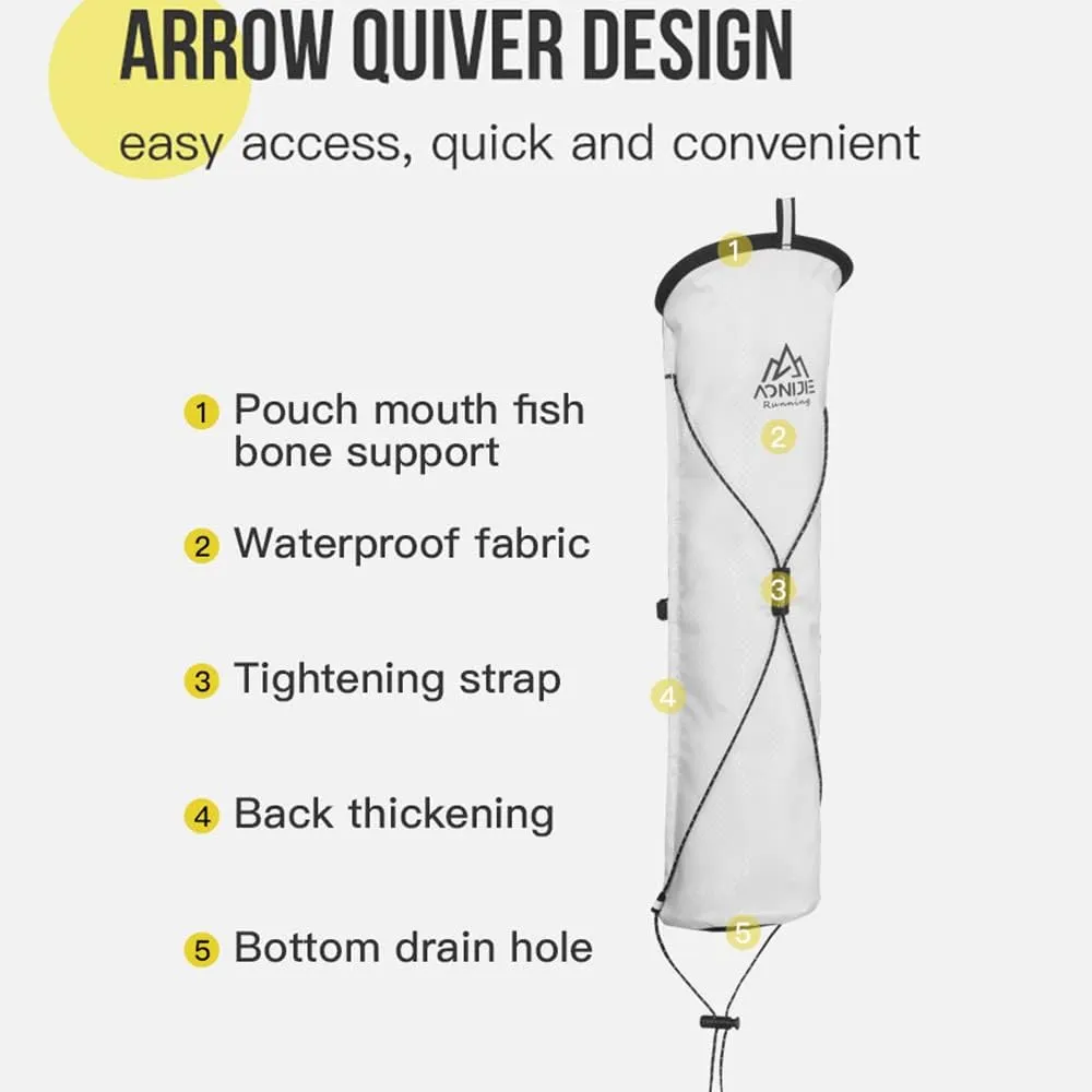AONIJIE Trekking Poles Storage Bag Waterproof & Lightweight Drawstring Fastening Compression System Movement Does not Shake Compatible with Running Hydration Vest