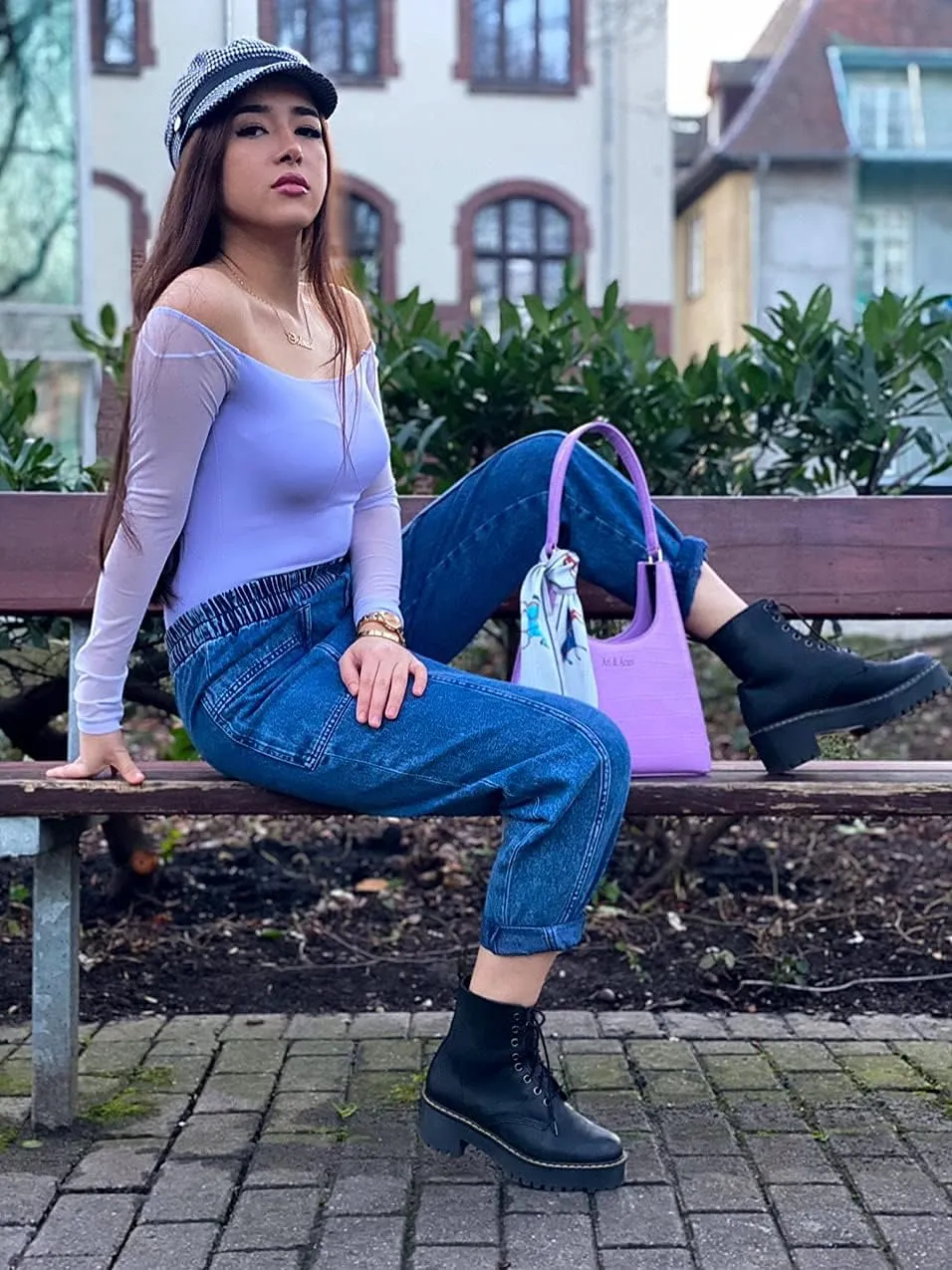 Ari & Aries 90s SHOULDER BAG Women Trendy purse TEENAGE Crocodile Retro mini HOBO bag STYLISH SILK SCARF Luxury GIFT BOX
