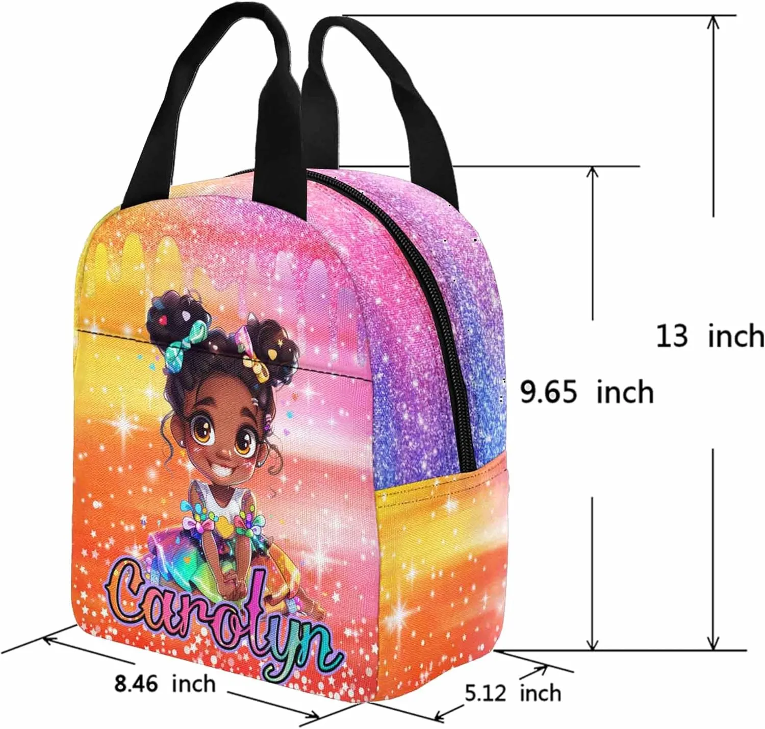 Artsadd Personalized Kids Backpack for Girls Custom Backpacks with Lunch Box set Customized Name School Bookbag for Kids Bookbag for Daughter Son Fashion Unique Gift for Preschool Kindergarten