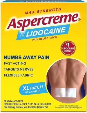Aspercreme Lidocaine Patches XL - 3 Each, Pack of 5
