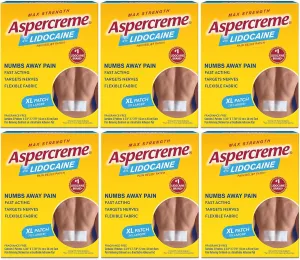Aspercreme Lidocaine Patches XL - 3 Each, Pack of 6