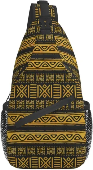 ASYG African Sling Bag Crossbody Chest Daypack Casual Backpack African Art Shoulder Bag For Travel Hiking Sport Outdoor