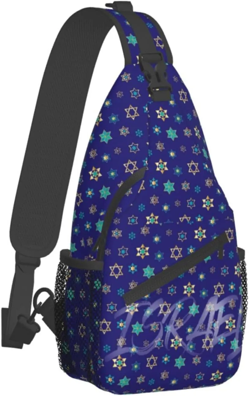 ASYG Israel Sling Bag Israel Crossbody Chest Daypack Casual Backpack Israel Shoulder Bag Israel Flag Bag