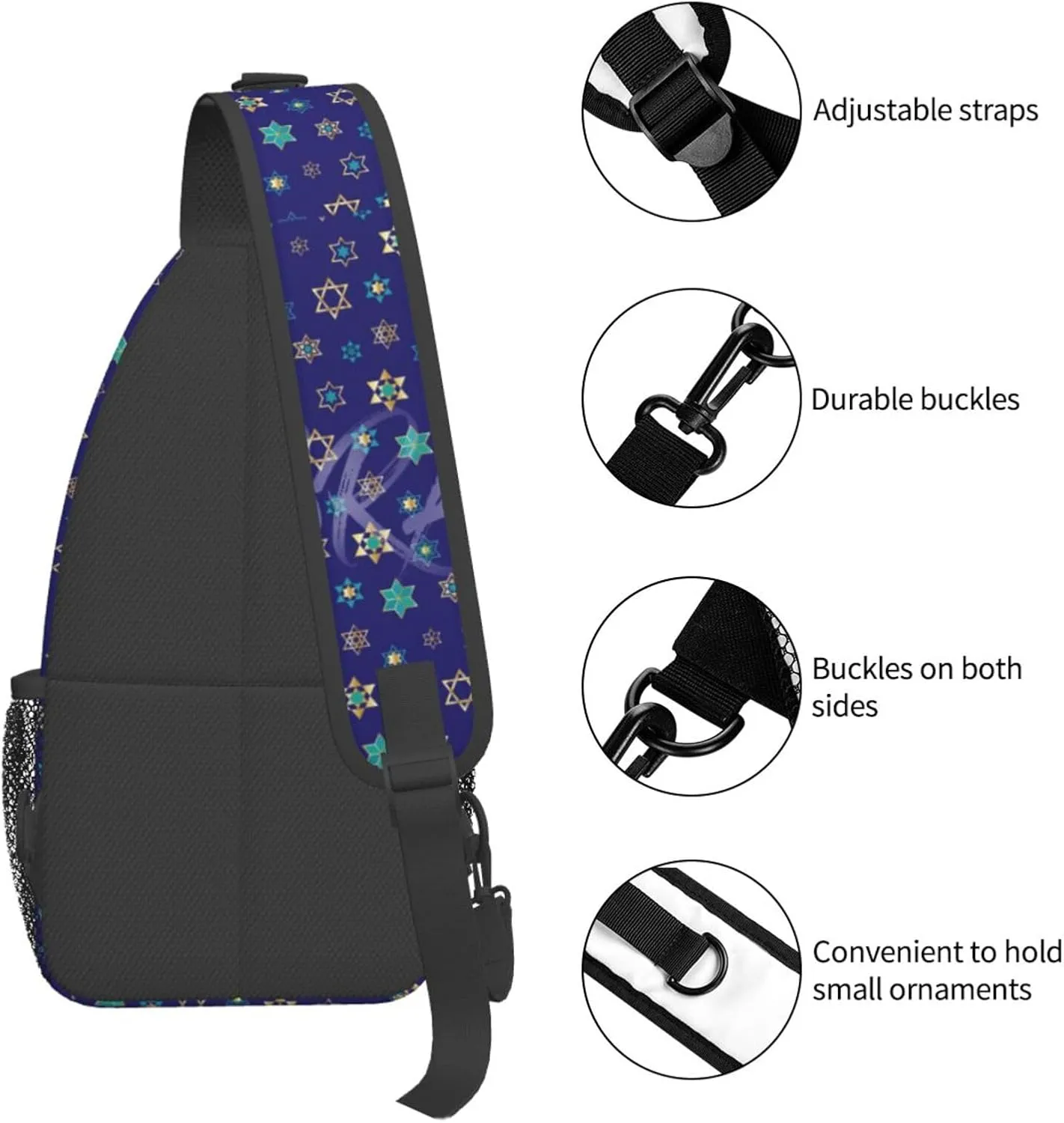 ASYG Israel Sling Bag Israel Crossbody Chest Daypack Casual Backpack Israel Shoulder Bag Israel Flag Bag