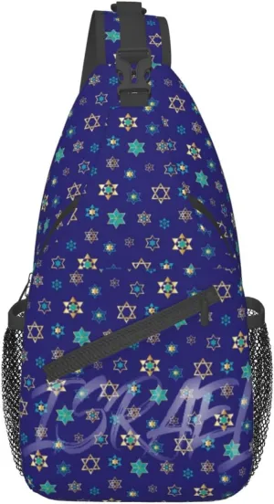 ASYG Israel Sling Bag Israel Crossbody Chest Daypack Casual Backpack Israel Shoulder Bag Israel Flag Bag