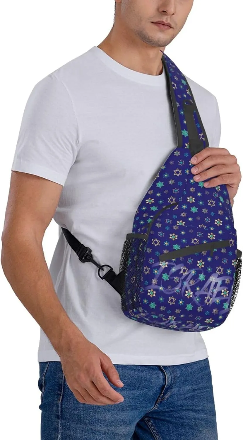 ASYG Israel Sling Bag Israel Crossbody Chest Daypack Casual Backpack Israel Shoulder Bag Israel Flag Bag