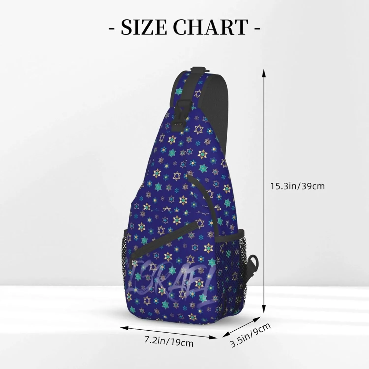 ASYG Israel Sling Bag Israel Crossbody Chest Daypack Casual Backpack Israel Shoulder Bag Israel Flag Bag
