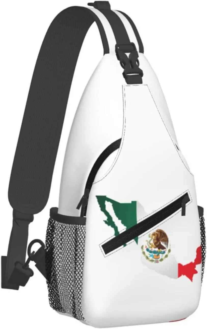 ASYG Mexico Sling Bag Mexico Flag Shoulder Bag Mexico Crossbody Chest Daypack Casual Backpack Bag for Mexican