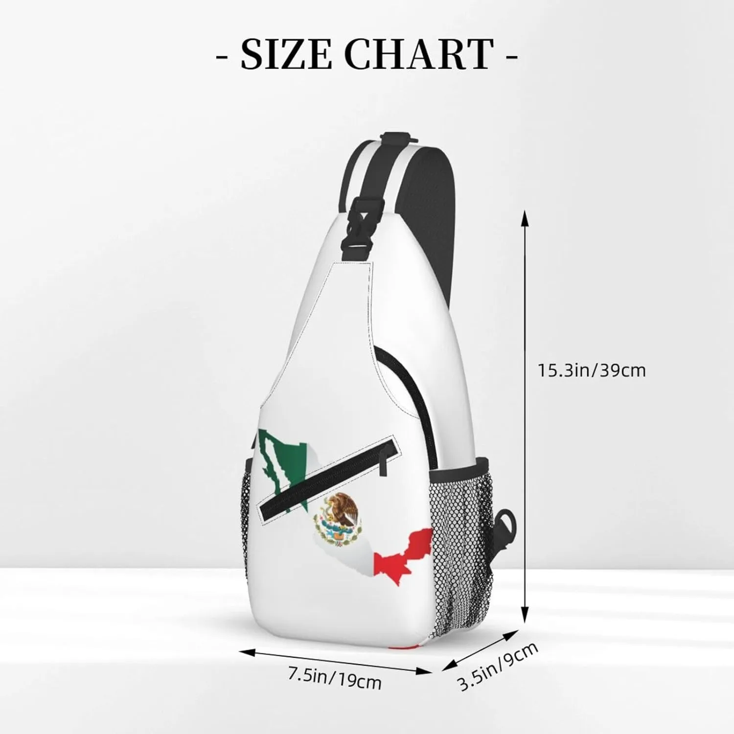 ASYG Mexico Sling Bag Mexico Flag Shoulder Bag Mexico Crossbody Chest Daypack Casual Backpack Bag for Mexican