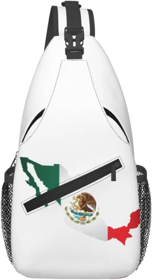 ASYG Mexico Sling Bag Mexico Flag Shoulder Bag Mexico Crossbody Chest Daypack Casual Backpack Bag for Mexican