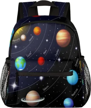 AUUXVA Kids Backpack Solar System Toddler Preschool Backpack Space Universe Planet Kindergarten School Shoulder Bags Small Galaxy Travel Bag Daypack Rucksack