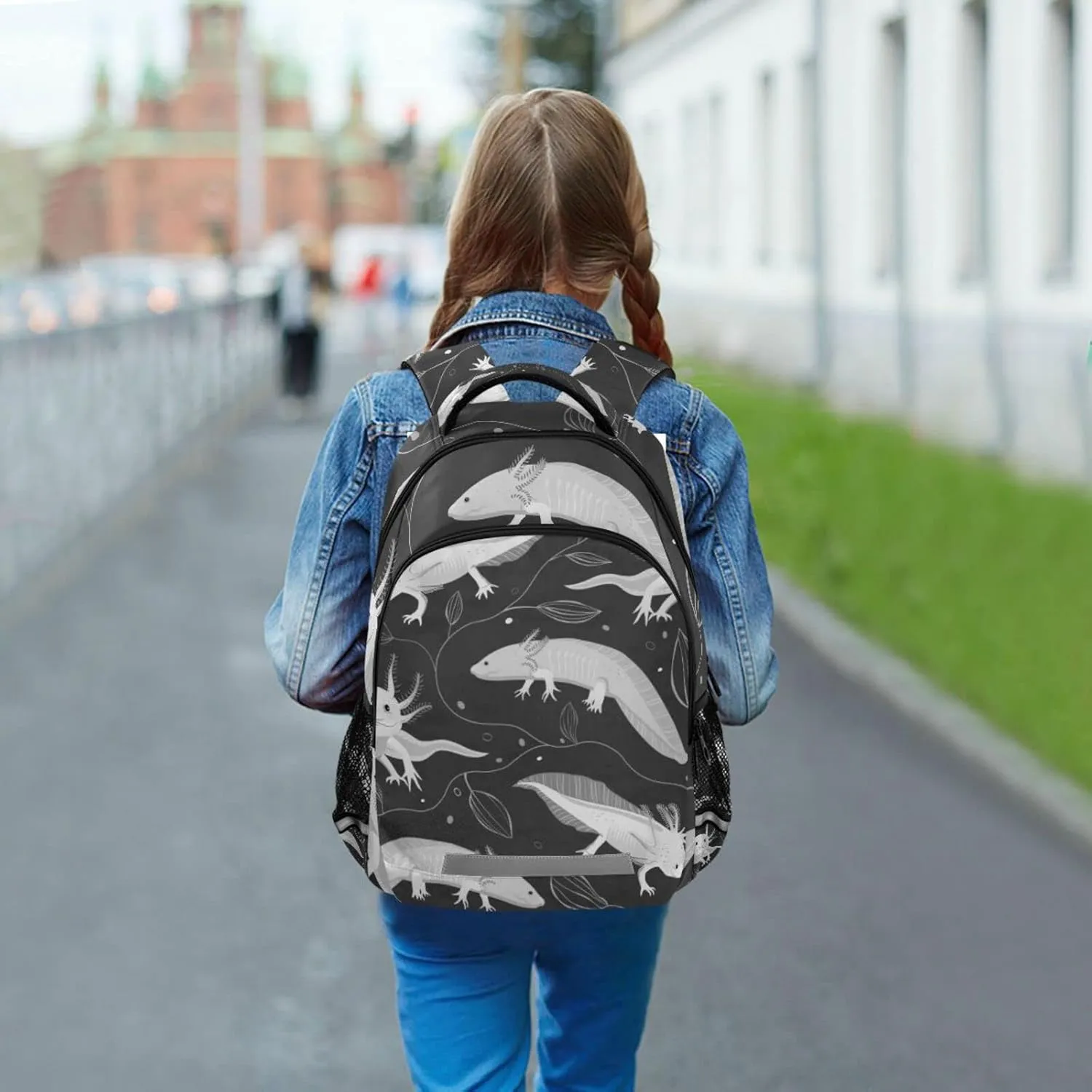 Axolotl Backpack for Girls Kids Boys School Bookbags, Student Laptop Backpack Carrying Bag Casual Lightweight Travel Sports Day Packs