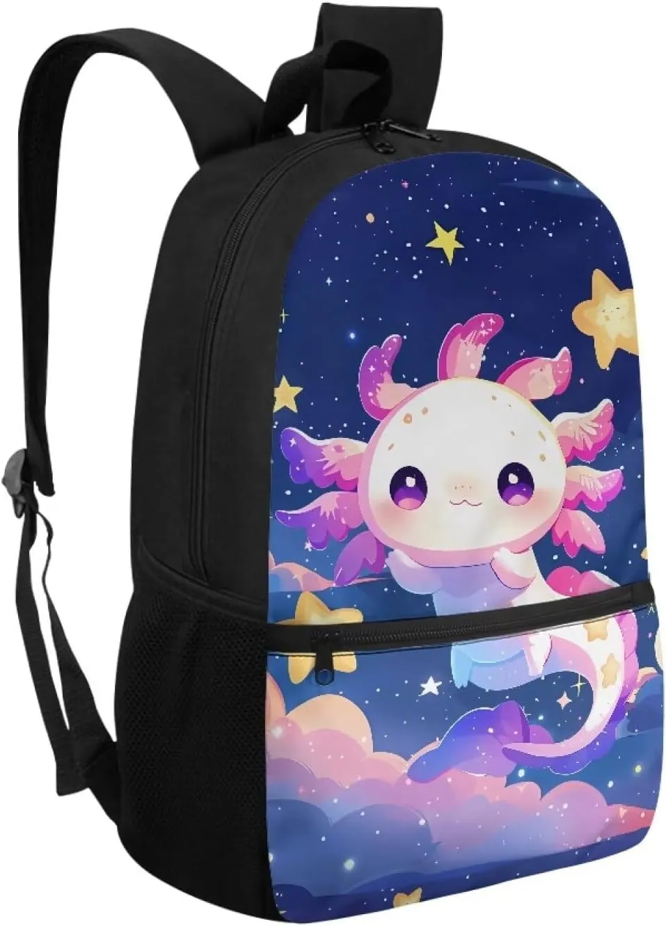 Axolotl School Backpack for Kindergarten Girls School Bag 6-8 Kids Cute Large Book Bags Student Hiking Camping Bookbag Daycare Bags for Preschool 17 inch Laptop Backpacks Travel Rucksack